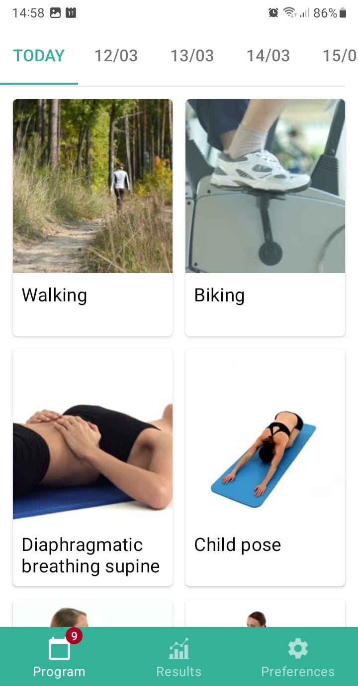 Online exercise program Rheumatoid arthritis